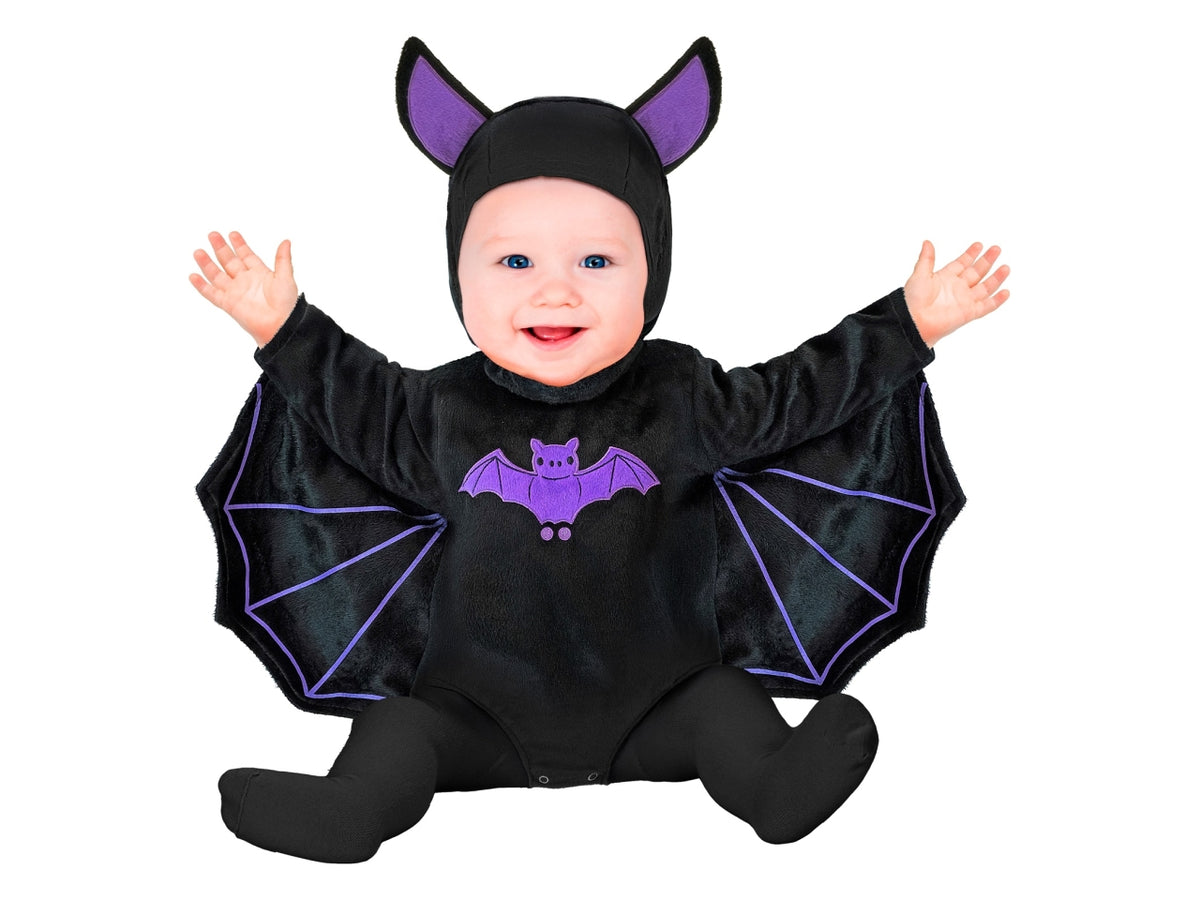 Costume pipistrello, tuta e copricapo taglia 1-2anni