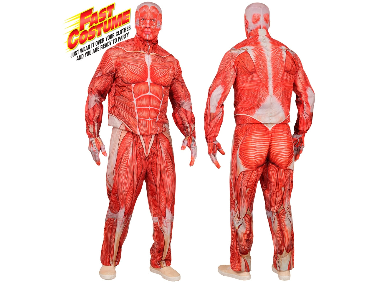 Costume anatomia fast con giacca, pantaloni, guanti e maschera taglia S