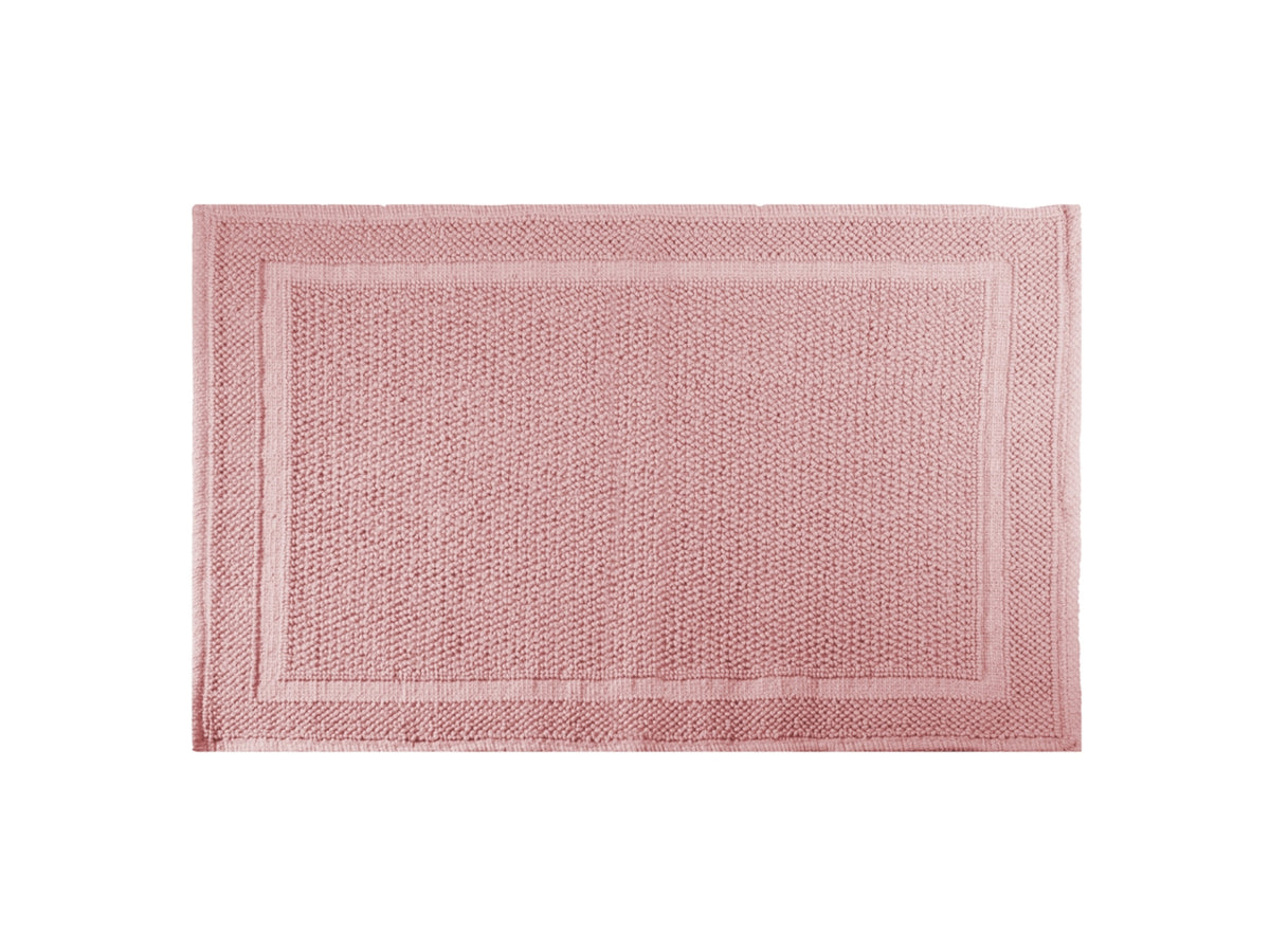 Tappetino bagno 100% cotone vincent rosa antiscivolo 50x80x2cm