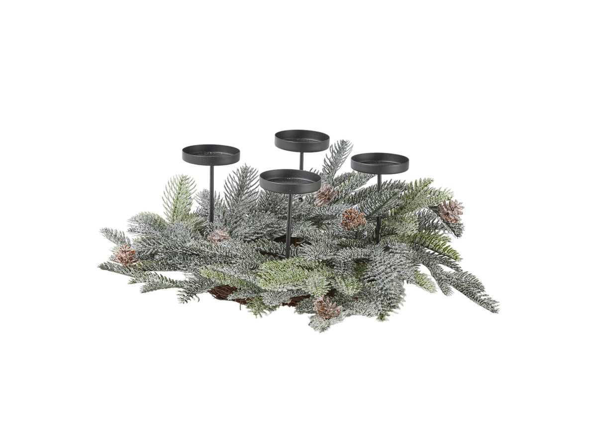 Centrotavola pino sherwood innevato 42cm 4posti