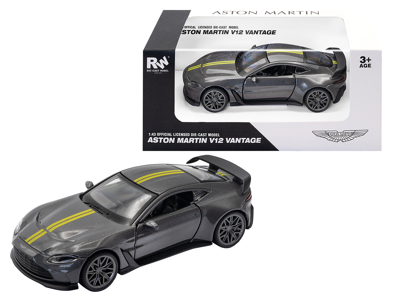 Die cast aston m.vantage grey/y 1:43