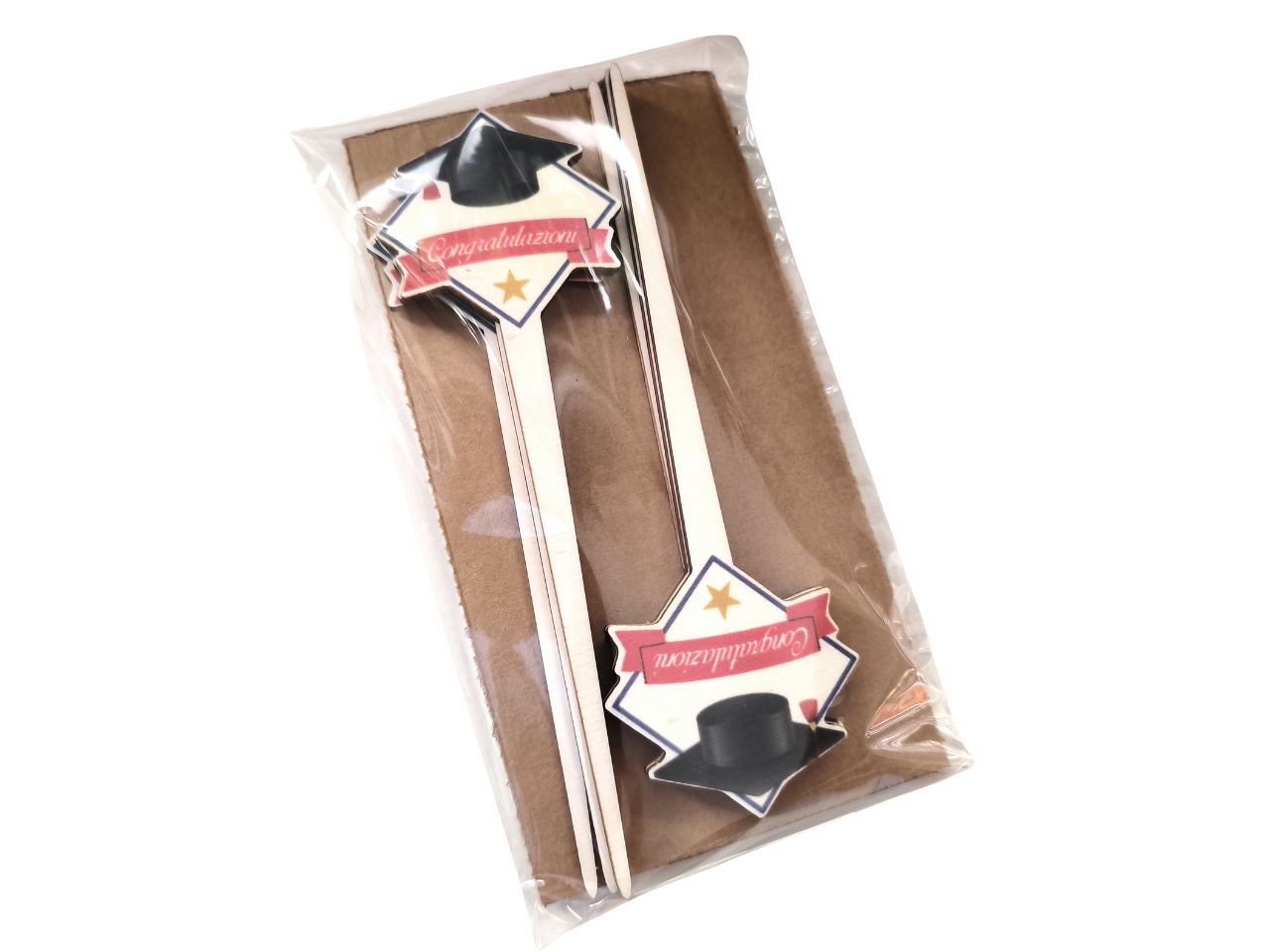 Pic festivita' 5x16cm legno 3mm ST 112 la confezione contiene 6 pezzi