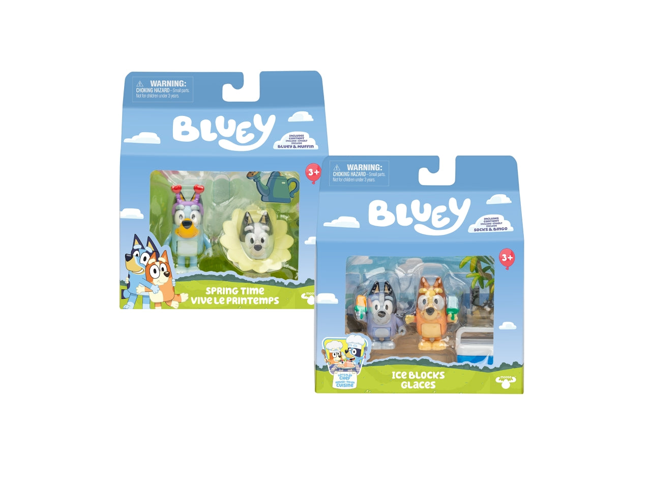 Bluey action figure 2-pack 14x16x7cm modelli assortiti