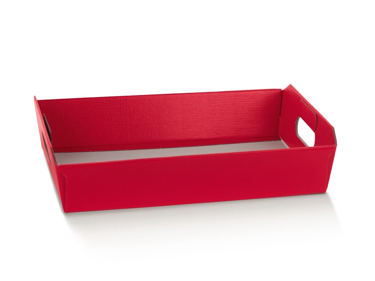 Fibra rosso cesto incollato 40x30x12cm