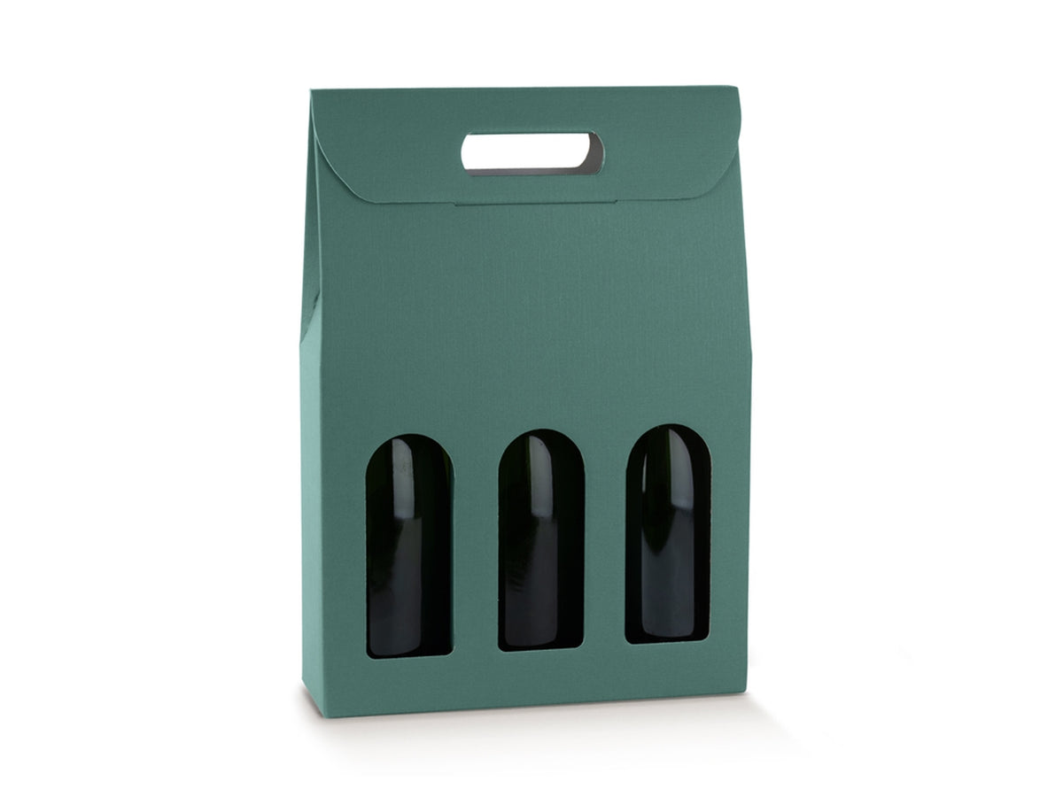 Fibra verde portabottiglie 3posto 27x9x38,5cm