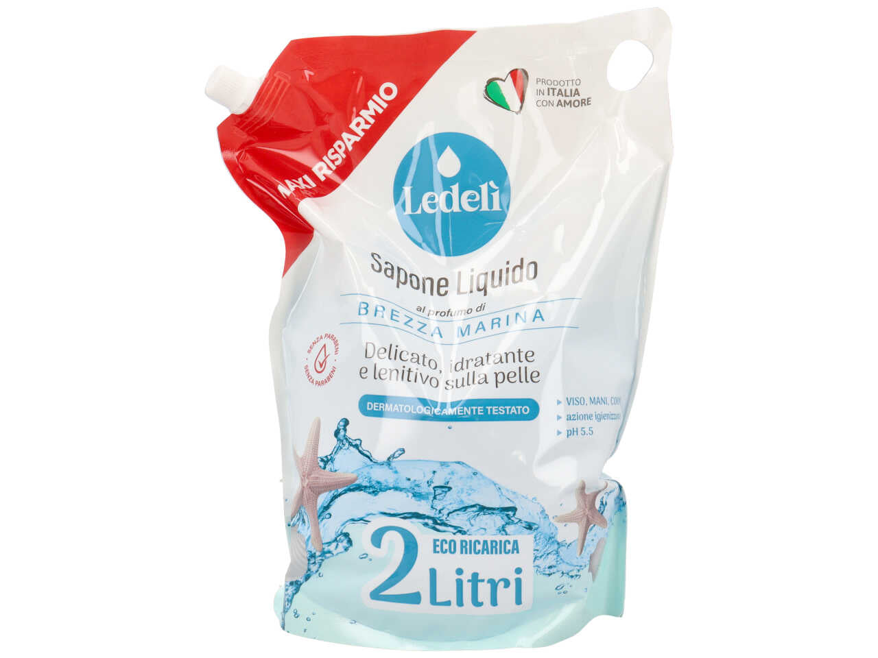 Delizia sapone liquido ricarica 2lt brezza marina $