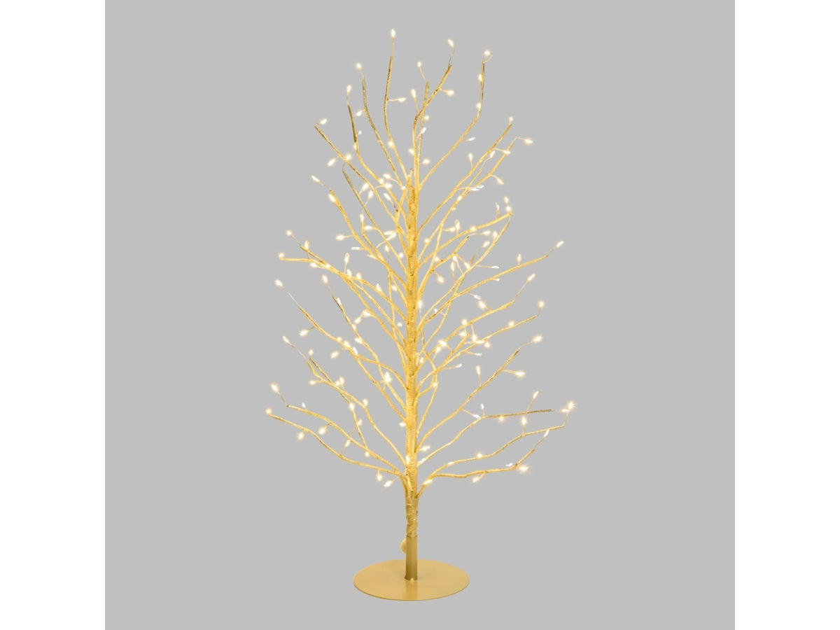 Albero tiglio 60cm ramo champagne diametro 40cm con 160microled bianco caldo e giochi di luce automatico flashled diamond per uso interno/esterno IP44