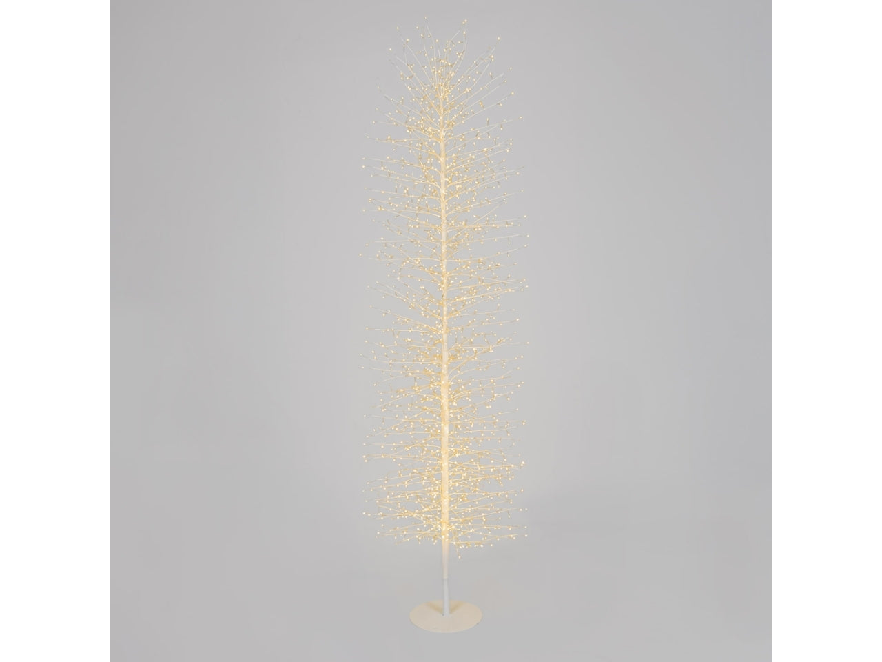 Albero tiglio conico 170cm ramo bianco diametro 50cm con 1416microled bianco caldo e giochi di luce automatico flashled diamond bianco caldo per uso interno/esterno IP44