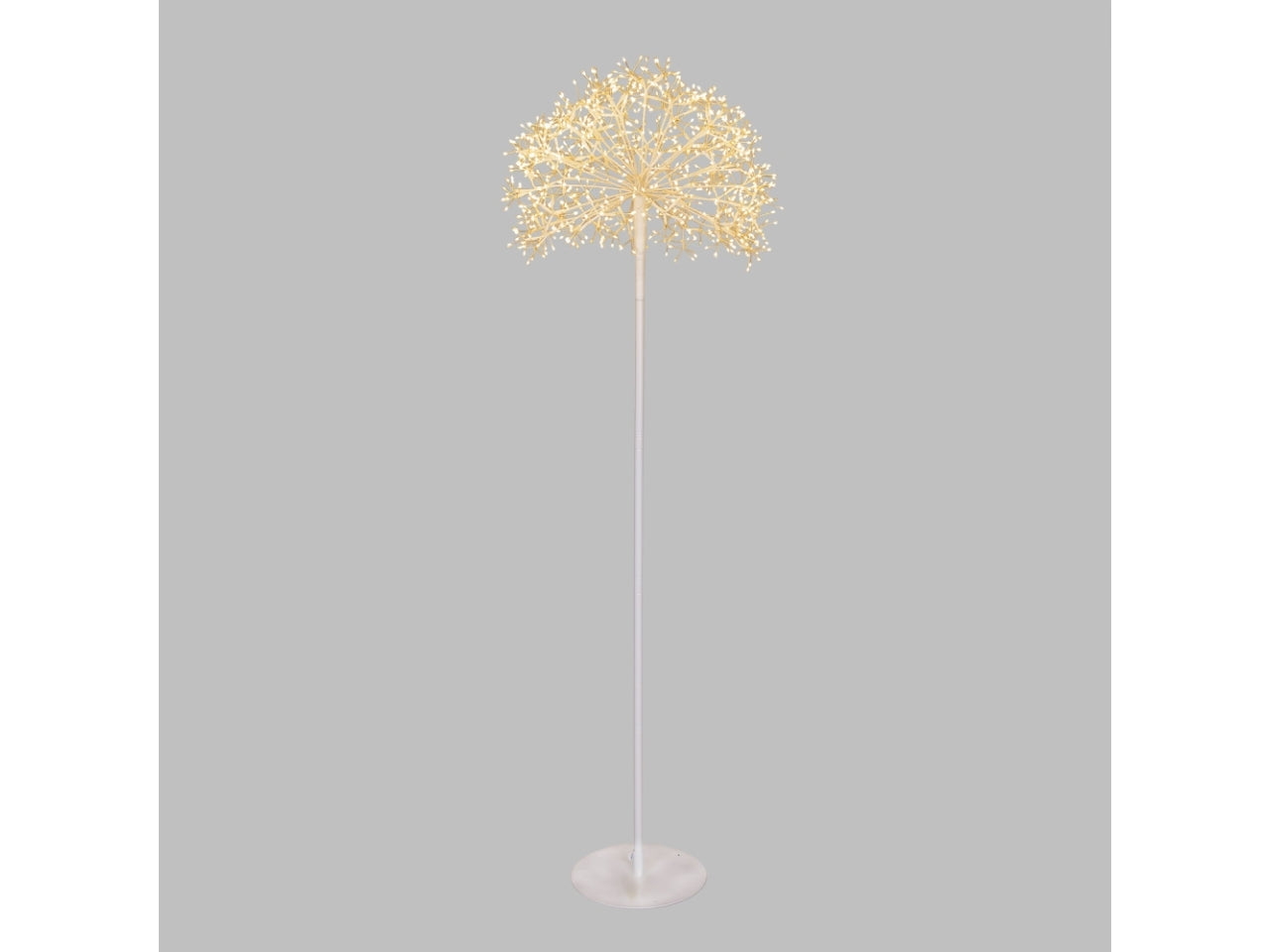 Piantana 155cm con ramo sfera a ciuffi 50cm e 912 microled bianco caldo e giochi di luce automatico flashled diamond per uso interno/esterno IP44