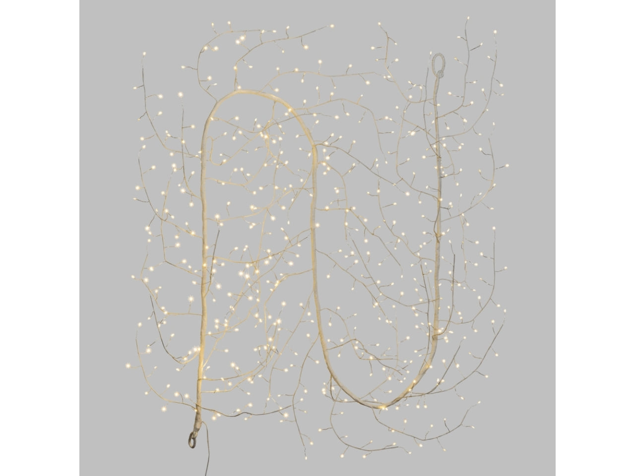 Ghirlanda tiglio 300cm 56 rami bianco con 504 microled bianco caldo e gioco di luce flashled diamond per uso interno/esterno IP44