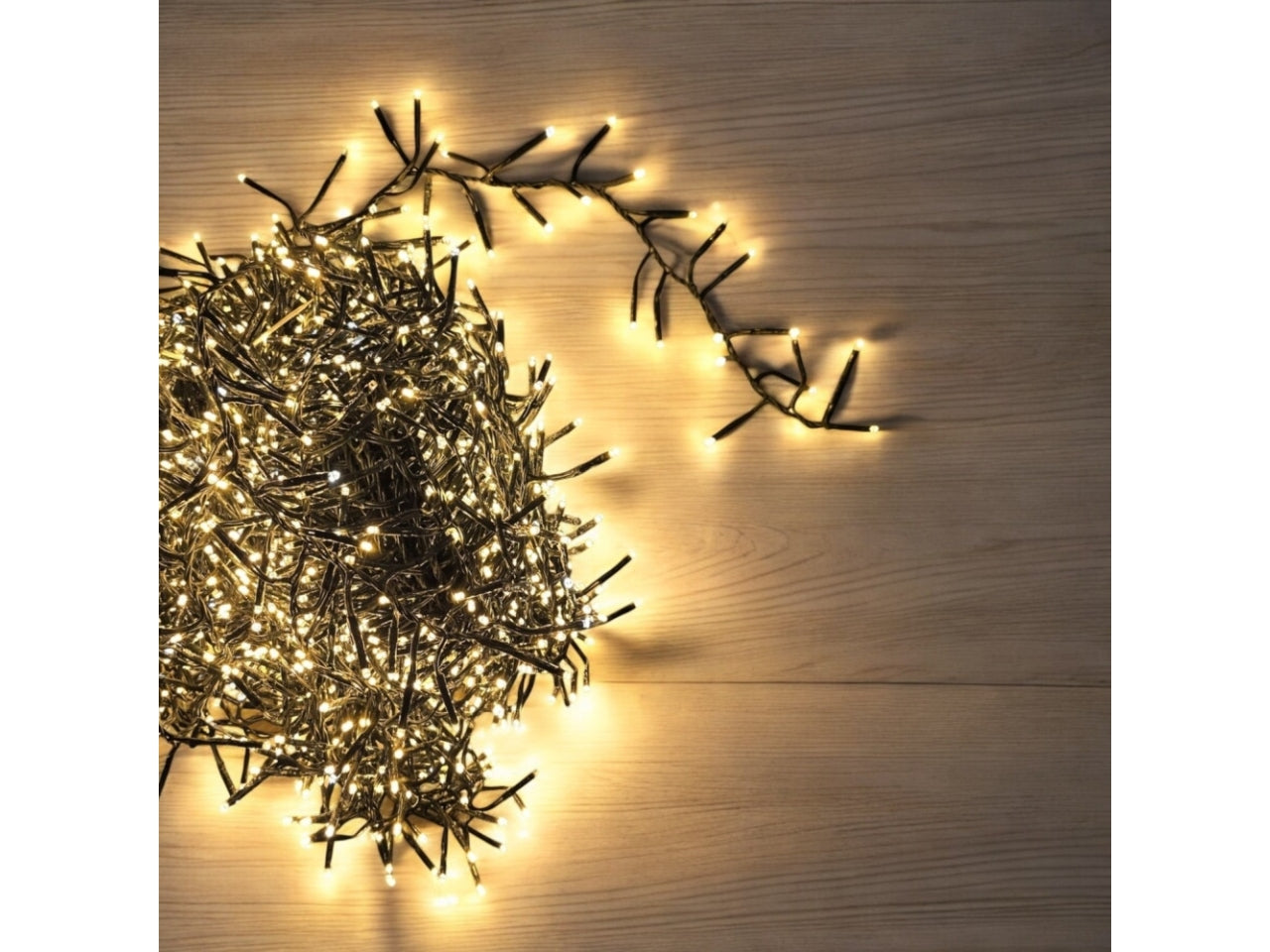 Catena 1000miniled bianco traditional con 8 giochi di luci, filo verde 4+20mt per uso interno/esterno IP44
