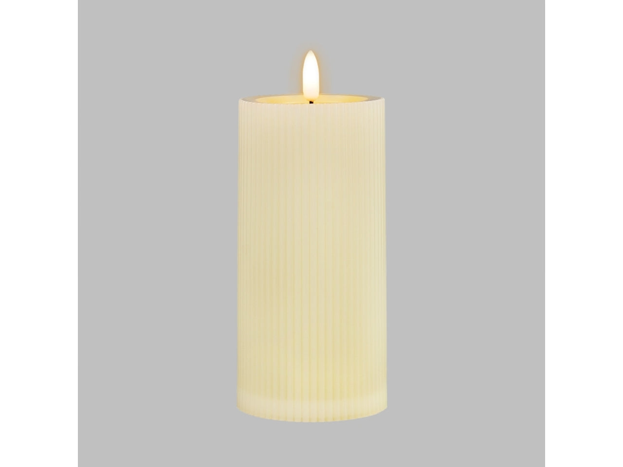 Candela fiamma led bianco caldo 7,5xh.15cm avorio a batteria