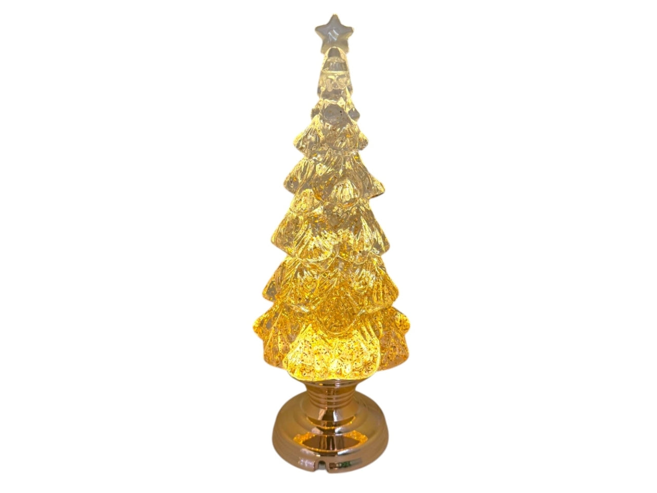 Albero glitter 32cm con led bianco caldo a batteria