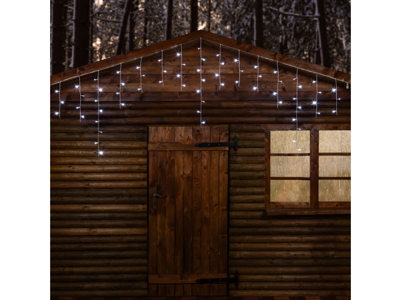 Tenda 270xh.80cm 66led bianco freddo e giochi di luce automatico flashled diamond bianco freddo, cavo trasparente per uso interno/esterno