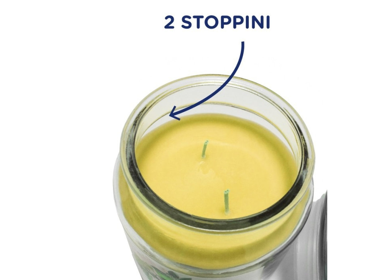 Candela in vaso di vetro con coperchio, profumazione limone di sorrento 510gr