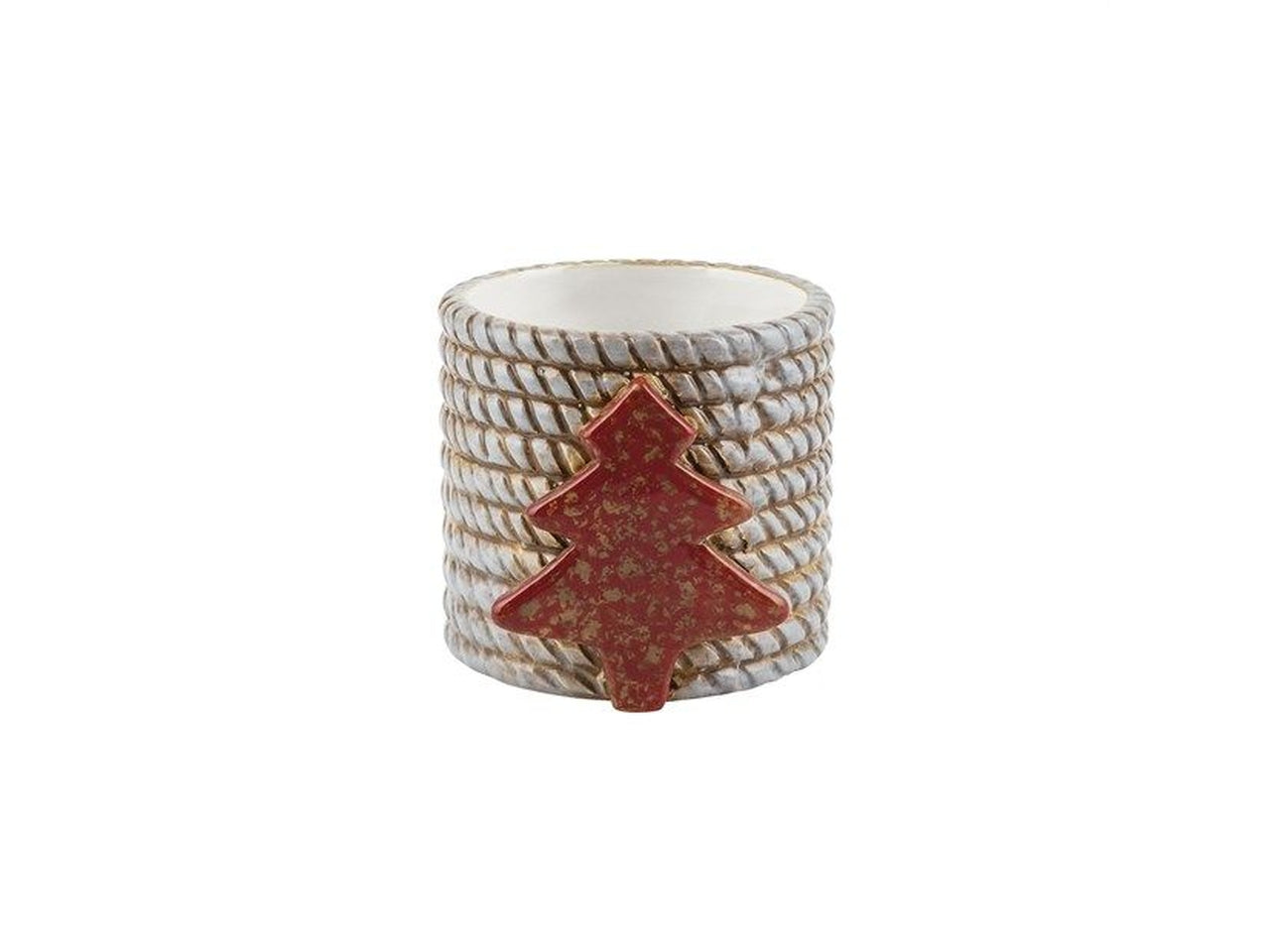 Vaso in ceramica con albero di natale 7,3xh.8,7cm