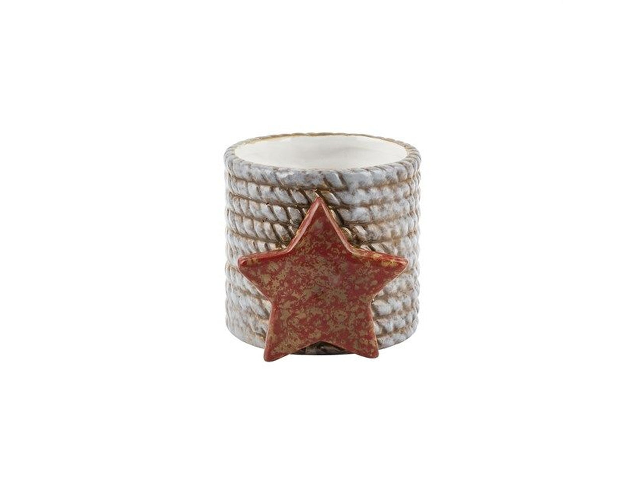 Vaso in ceramica con stella 7,3xh.8,7cm