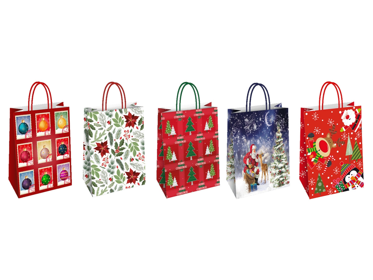 Shopper natalizia in carta 26x12x35cm assortite