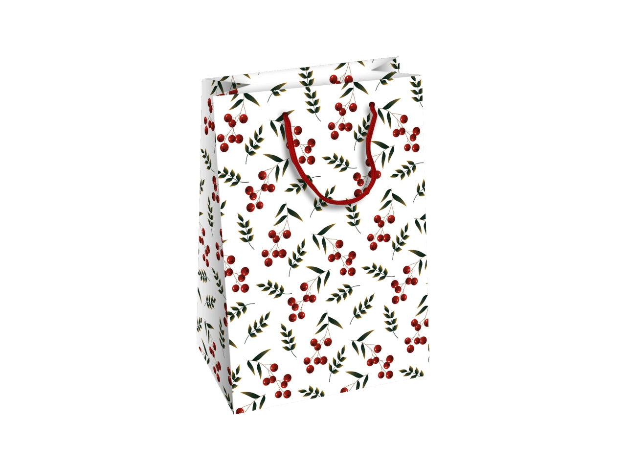 Shopper effetto velluto 18x11x23cm rosso flock