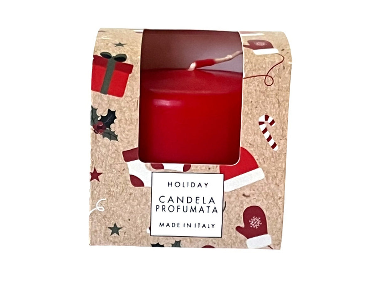 Candela pocket season 60x5,5cm profumazione holiday rossa