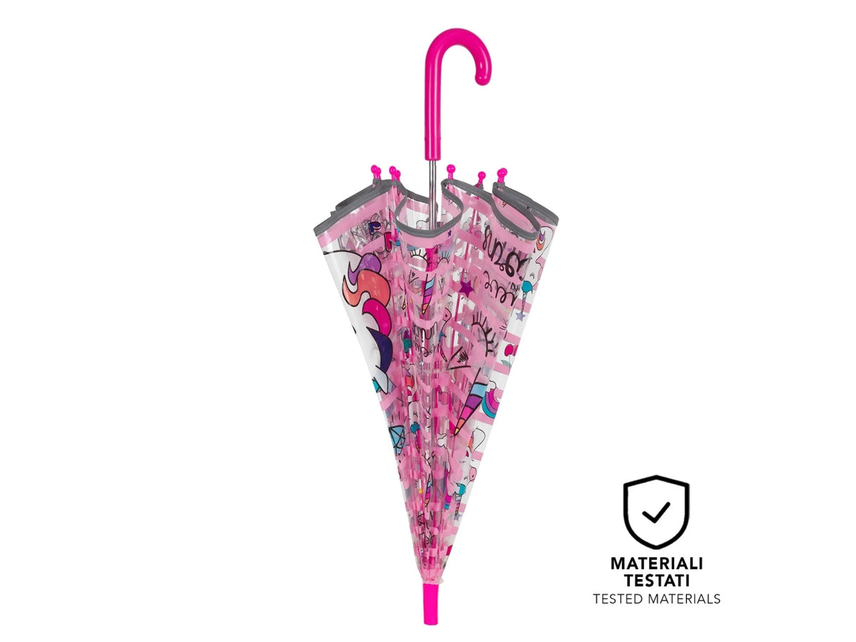 Ombrello kids manuale 45cm cupola Unicorno