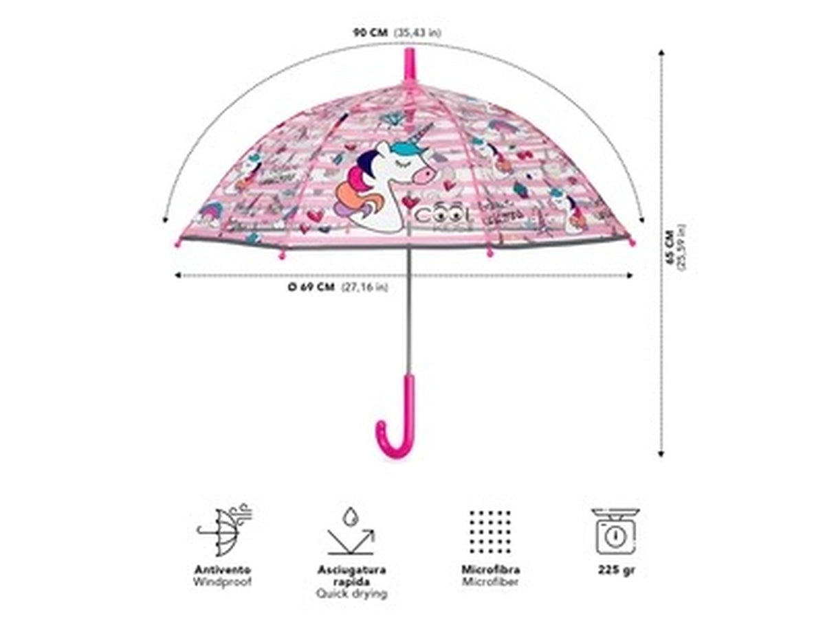 Ombrello kids manuale 45cm cupola Unicorno