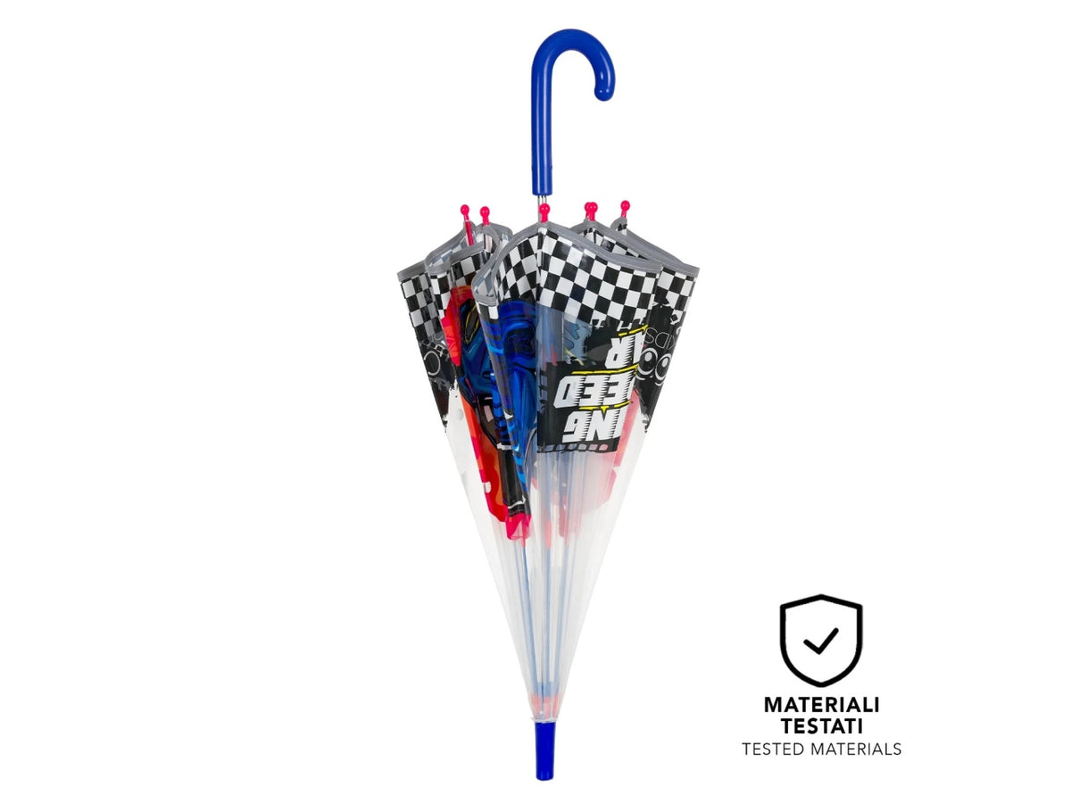 Ombrello kids manuale 45cm cupola Racing car kids