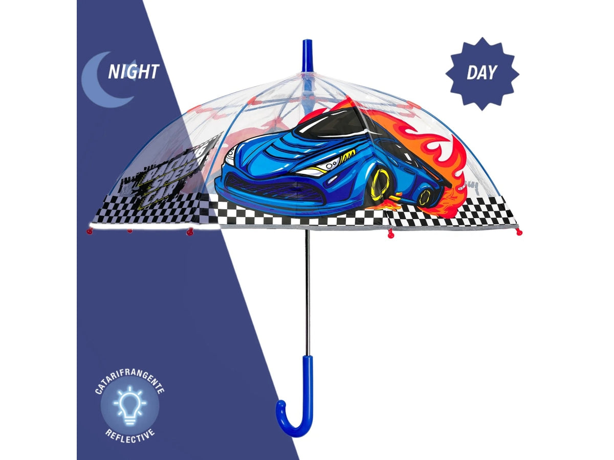 Ombrello kids manuale 45cm cupola Racing car kids