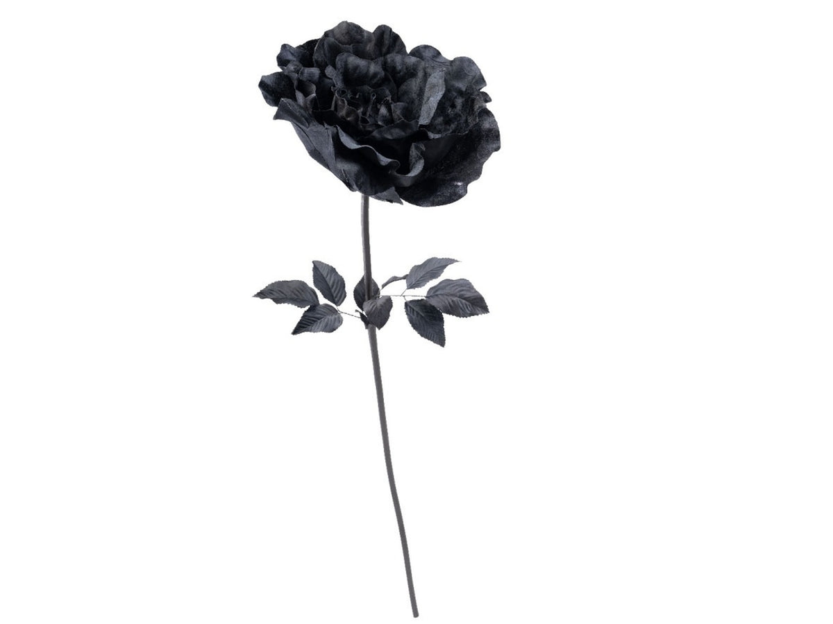 Rosa nera gigante in vellutino con stelo 150cm