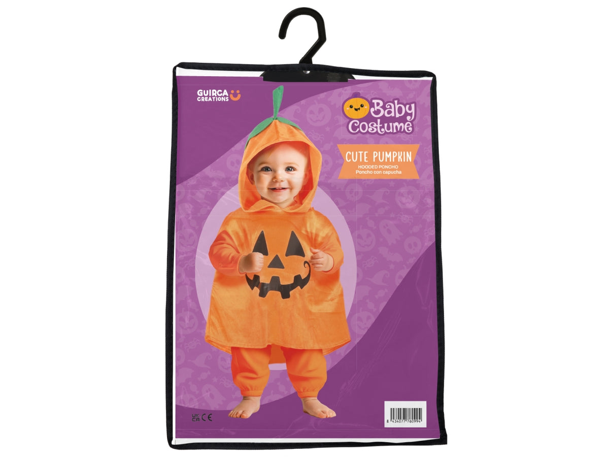 Costume poncho baby zucca 18/24 mesi