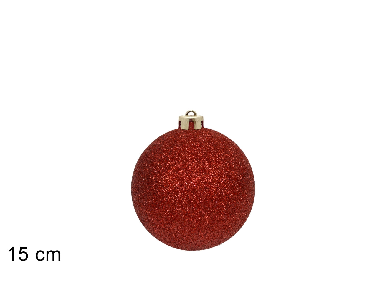 Palla 15cm glitterata rossa