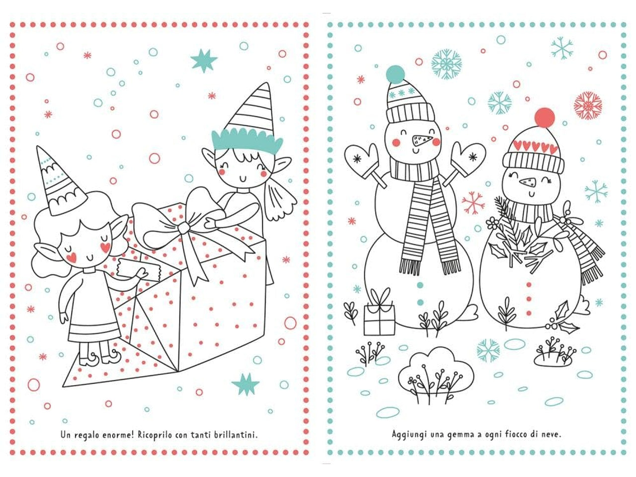 Magia di natale. colora con i glitter