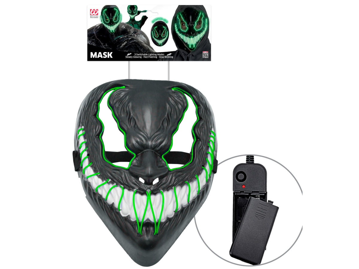 Maschera mostro con led verde