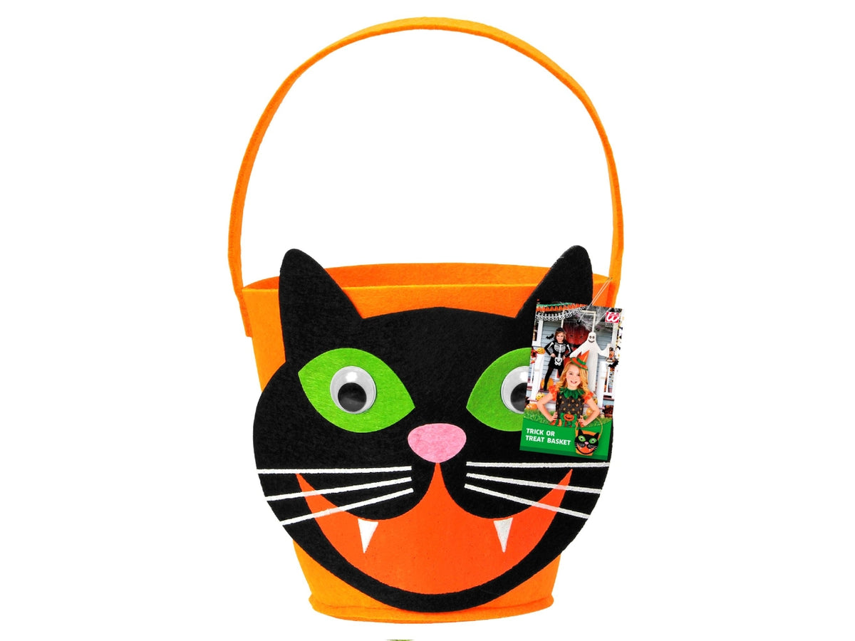 Cestino dolcetto o scherzetto gatto