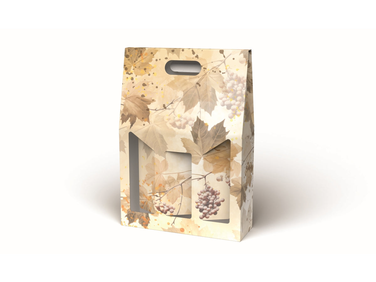 Porta bottiglia Fogliage in catone 3 posti 27x9xh.38cm