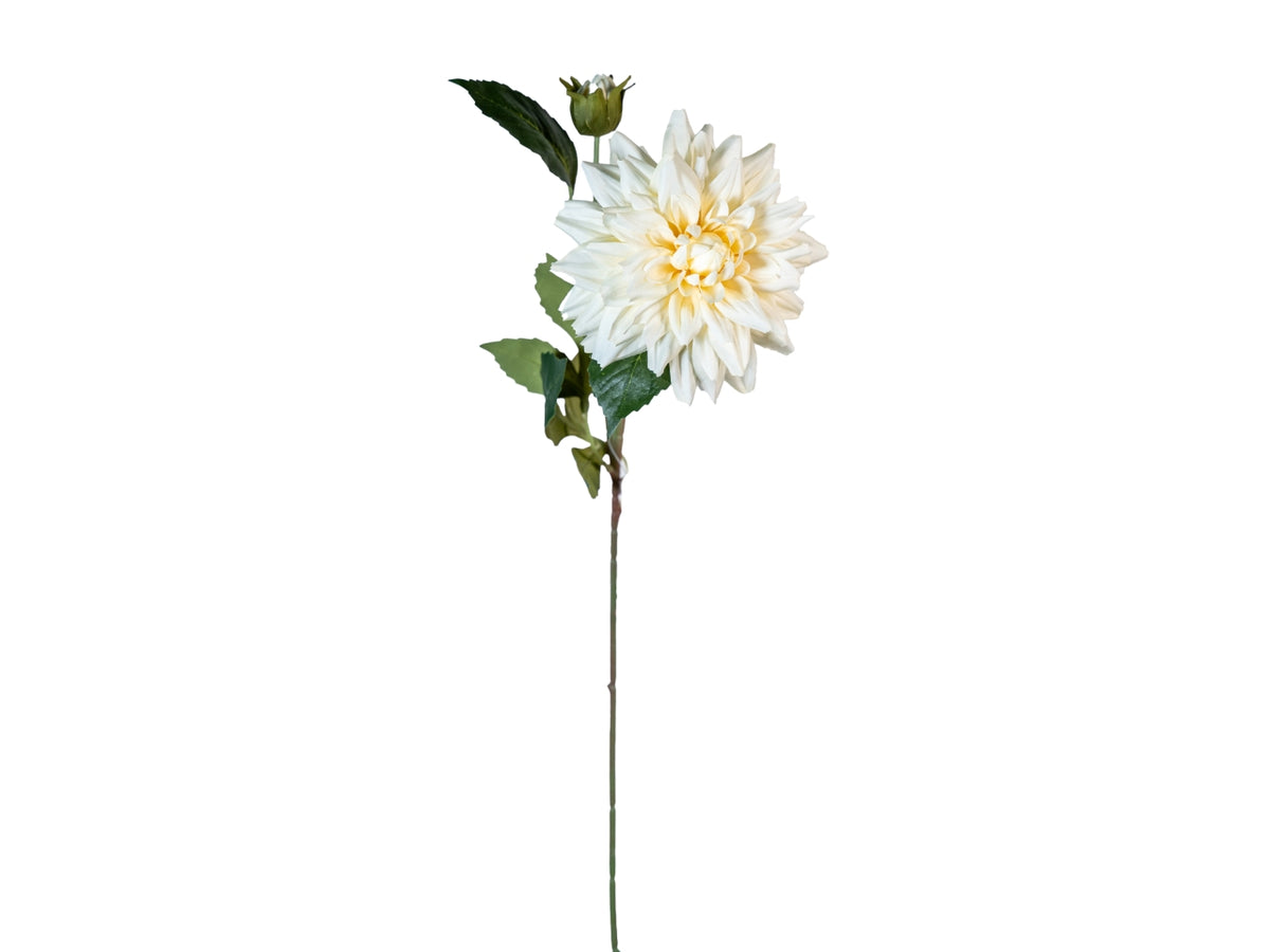 Ramo dalia 60cm con bocciolo avorio