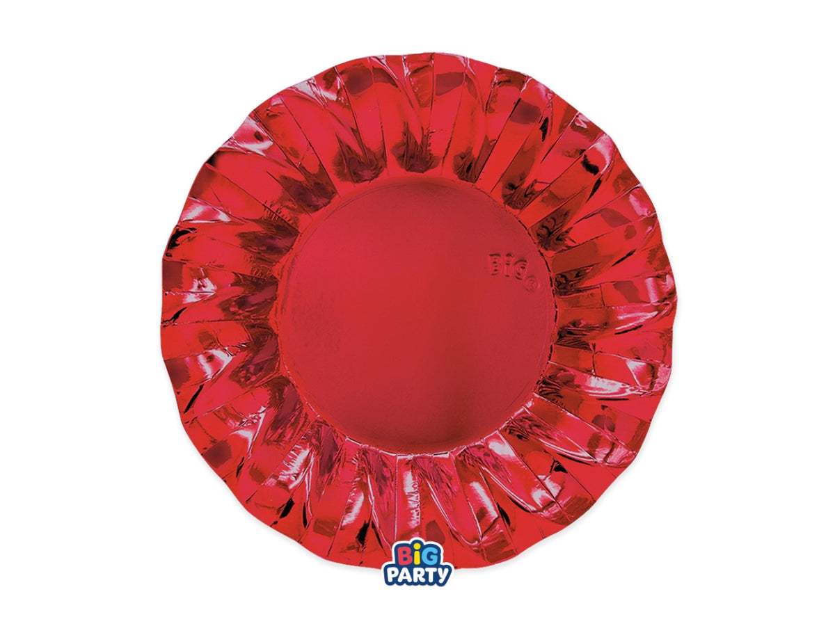 Wavy piatti fondi 24cm in confezione da 6 pezzi rosso metal