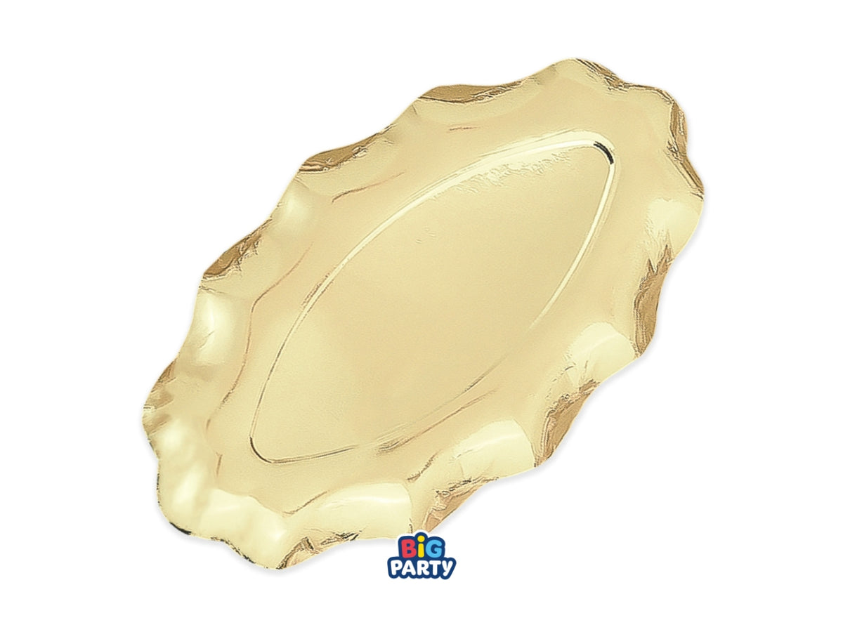 Vassoio in carta 36x20cm Wavy Oro Metal in confezione da 2 pezzi
