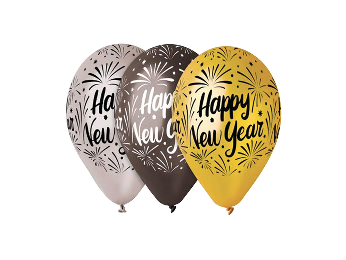 Happy new year palloncini 33cm in confezione da 50 pezzi