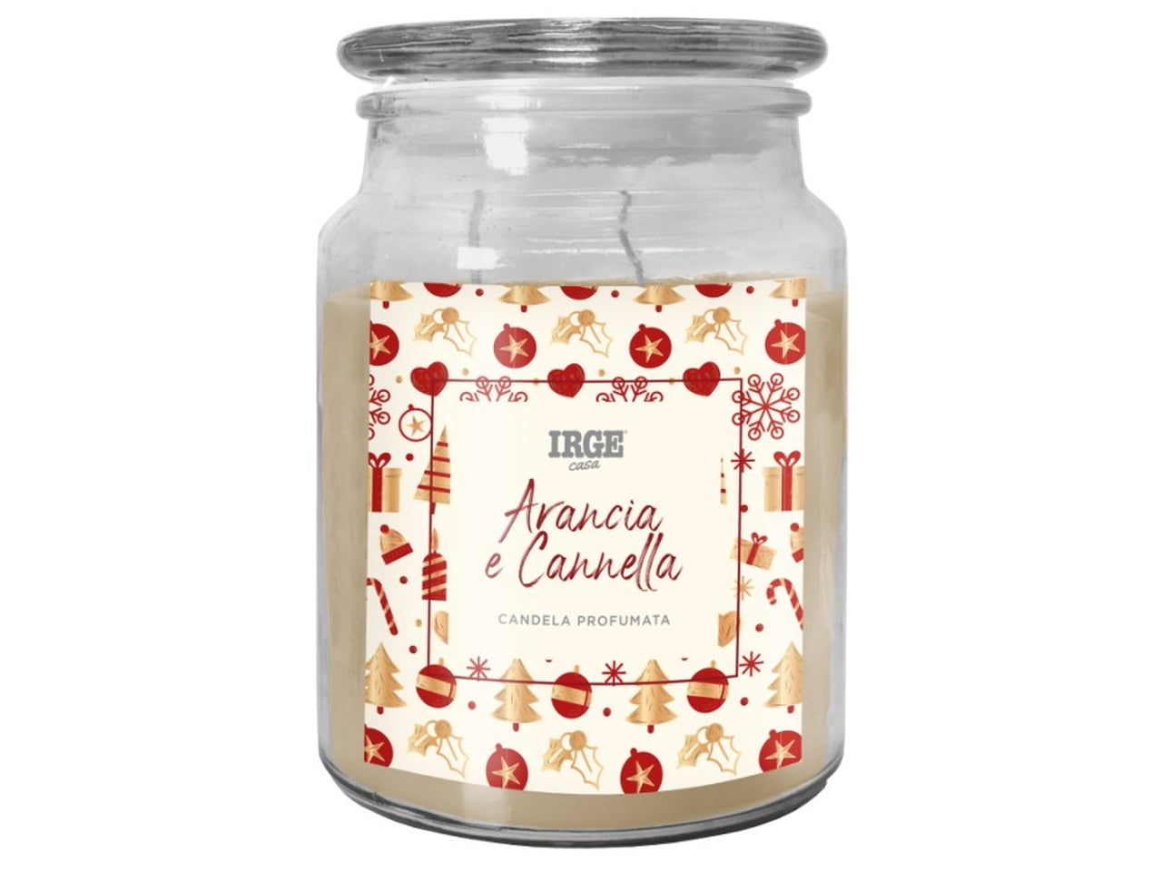 Candela in barattolo di vetro 510gr arancia e cannella