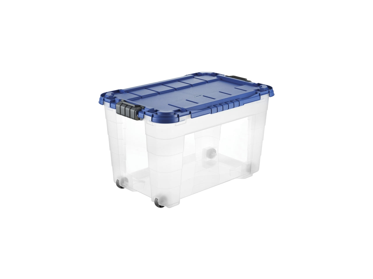 Box magic 4up 40 con coperchio e ruote colore trasparente e oceano