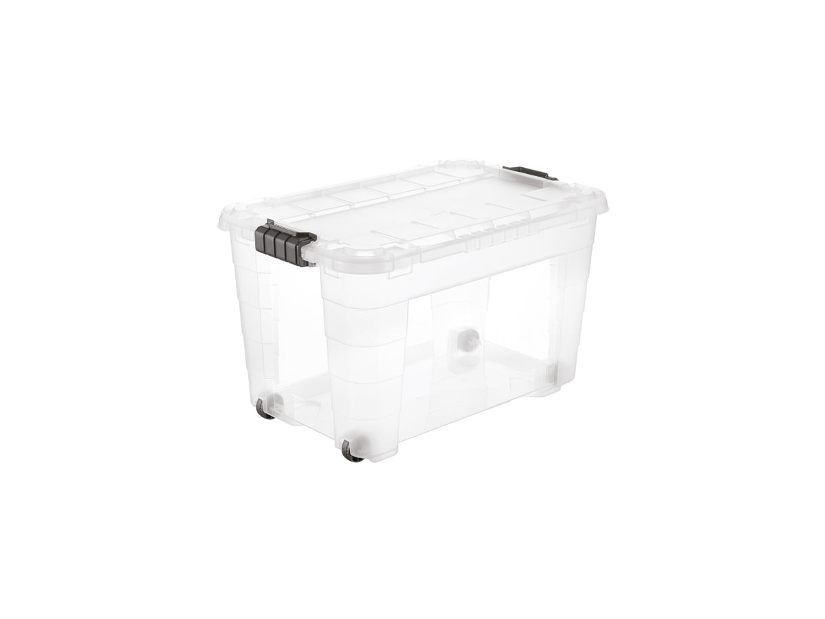 Box magic 4up 60 con coperchio e ruote colore trasparente e oceano