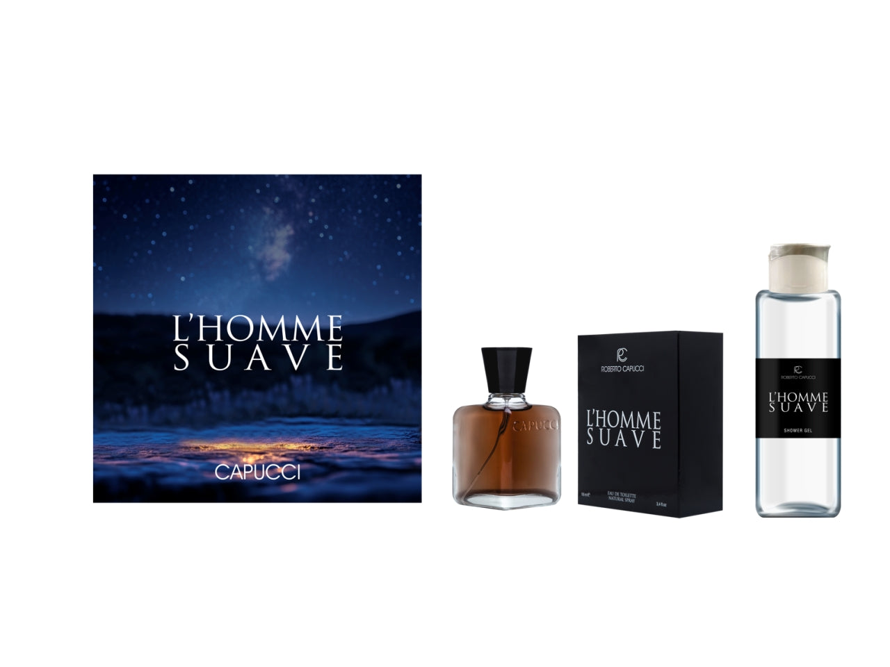 Capucci l'homme suave confezione regalo con edp 100ml e bagnoschiuma 250ml