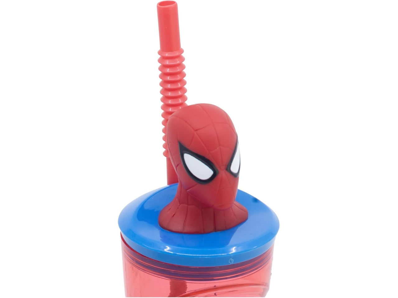 Bicchiere con cannuccia Spiderman 3D