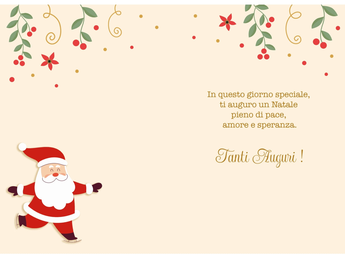 Biglietto buon natale con babbo n.