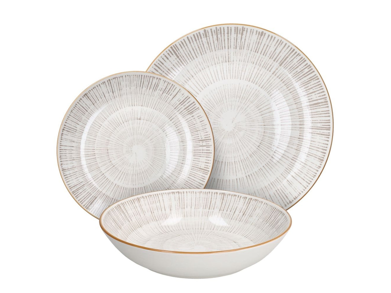 Servizio da 18 piatti Madison Virtuo in porcellana beige