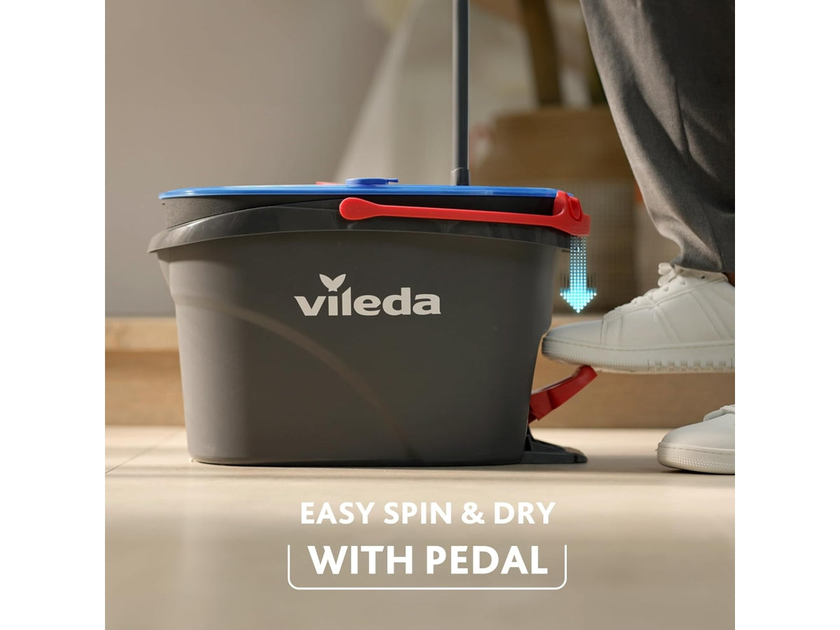 Vileda H2pro Spin Mop System lavapavimenti con centrifuga, doppio scomparto per acqua pulita e sporca