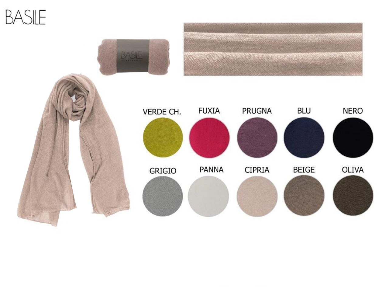 Stola tinta unita basile colori assortiti