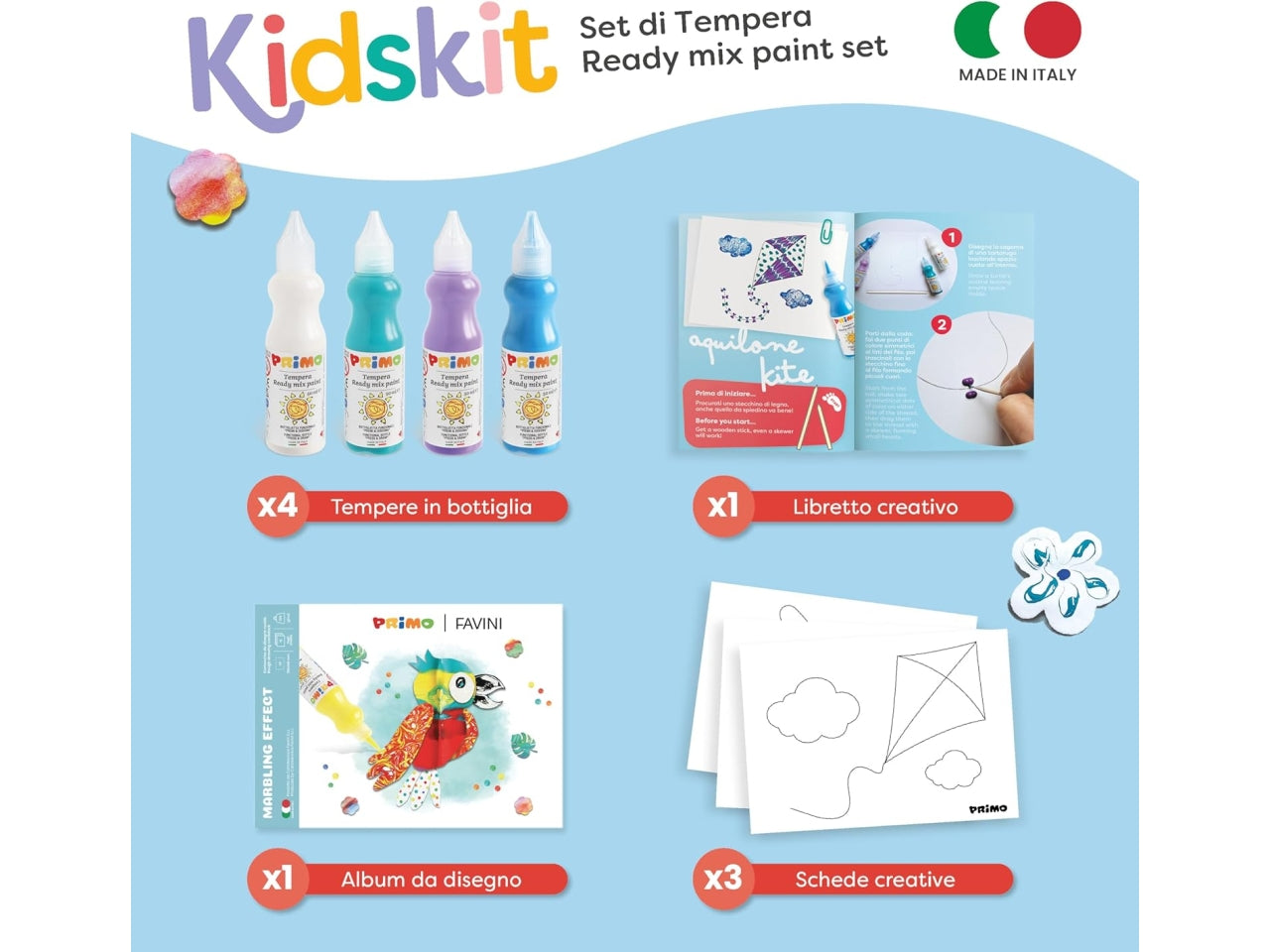 Primo kidskit set tempera marbling
