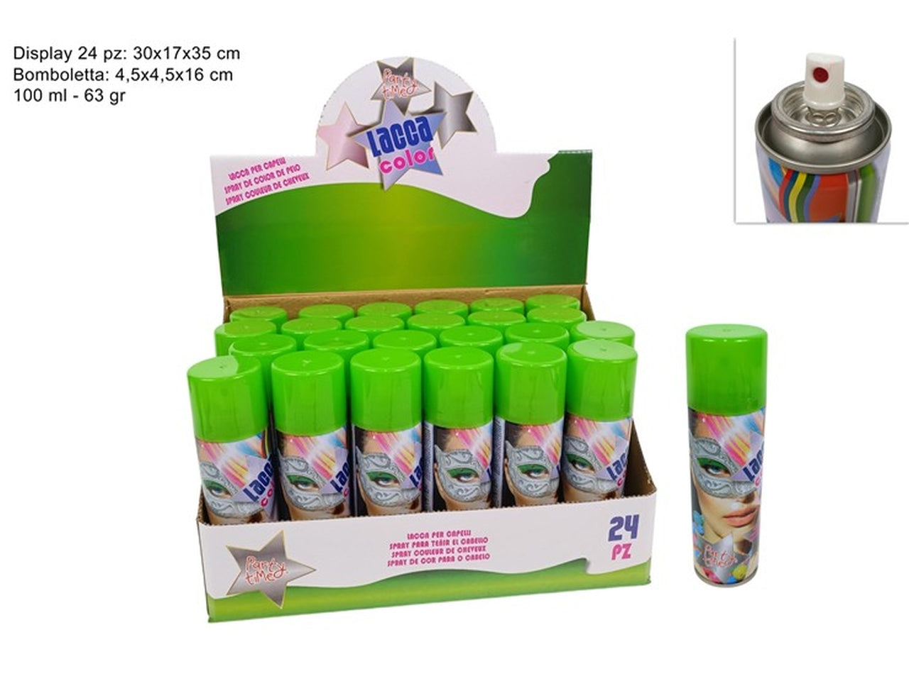 Lacca per capelli spray 100ml verde